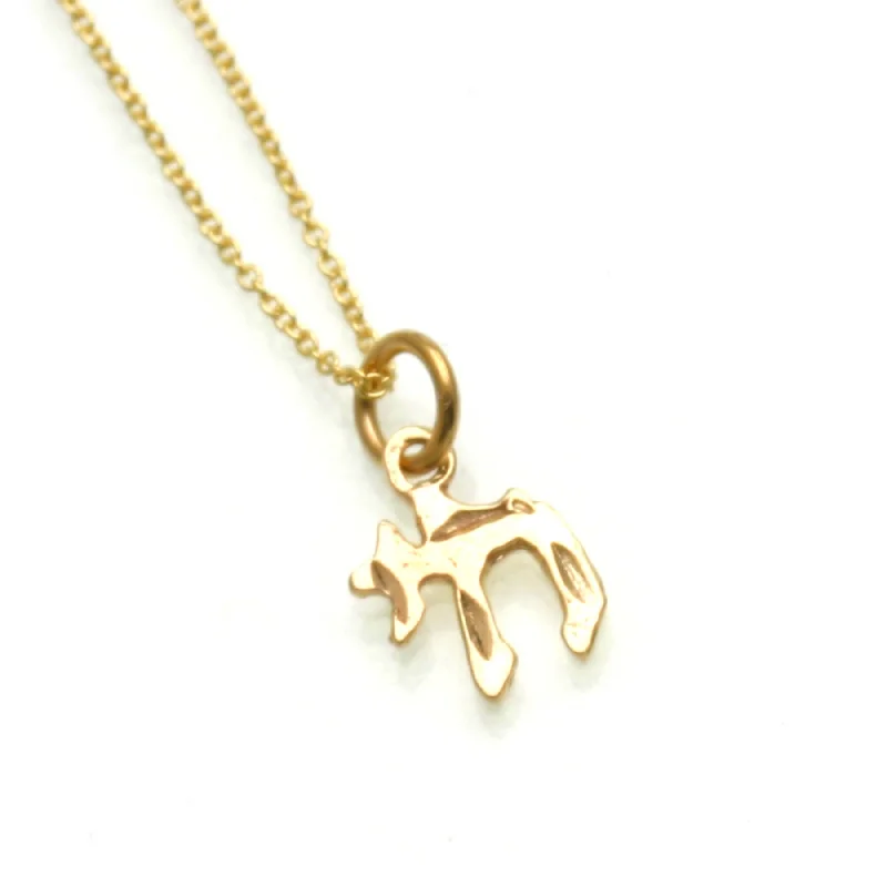 14k Yellow gold Chai Necklace Petite