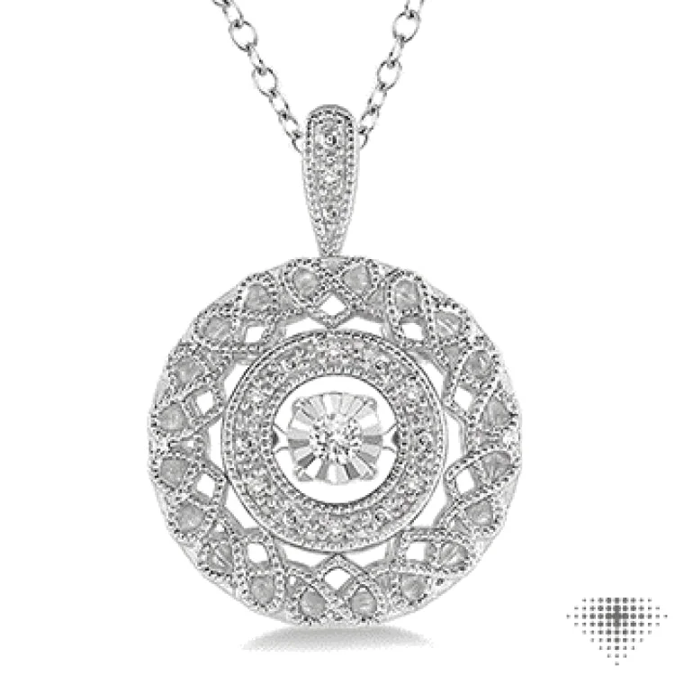 1/20 Ctw Diamond Emotion Pendant in Sterling Silver with Chain