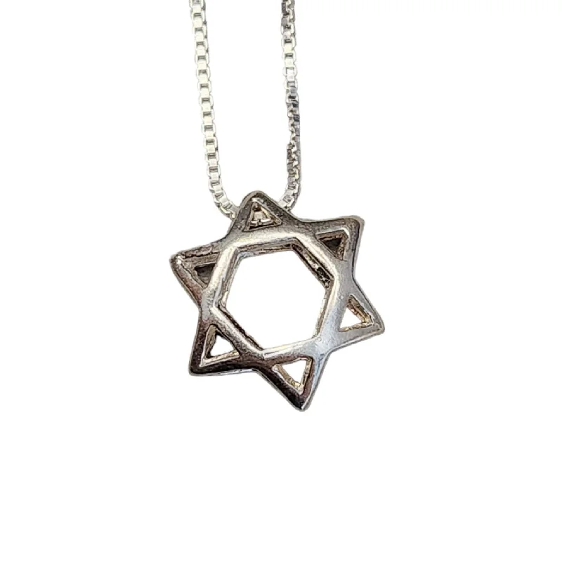 Sterling Silver Jewish Star of David Slide Necklace