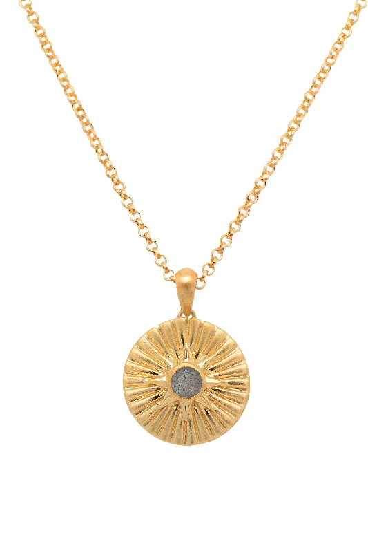 Sun And Star Pendant Necklace 24K Gold Vermeil