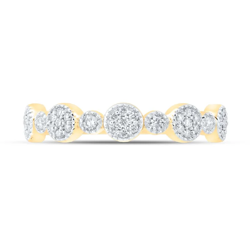 10kt Yellow Gold Womens Round Diamond Stackable Band Ring 1/5 Cttw