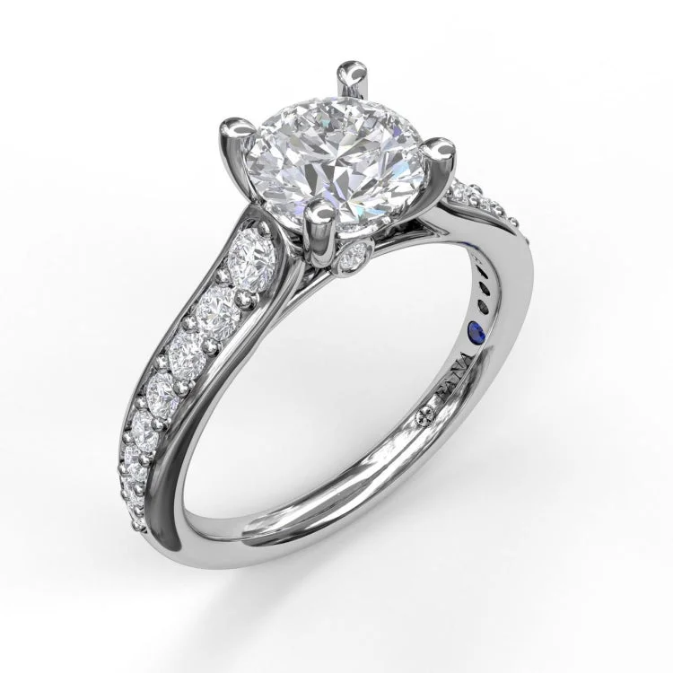 Classic Single Row Diamond Engagement Ring