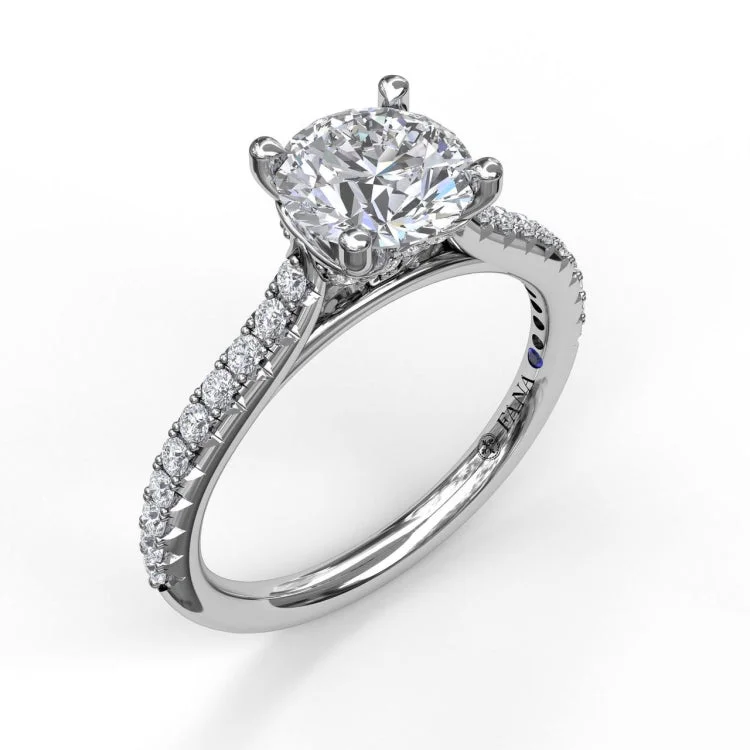 Delicate Classic Engagement Ring with Delicate Side Detail