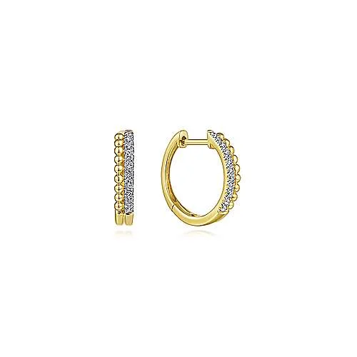 14K Y Gold 0.10ctw Diamond Huggies