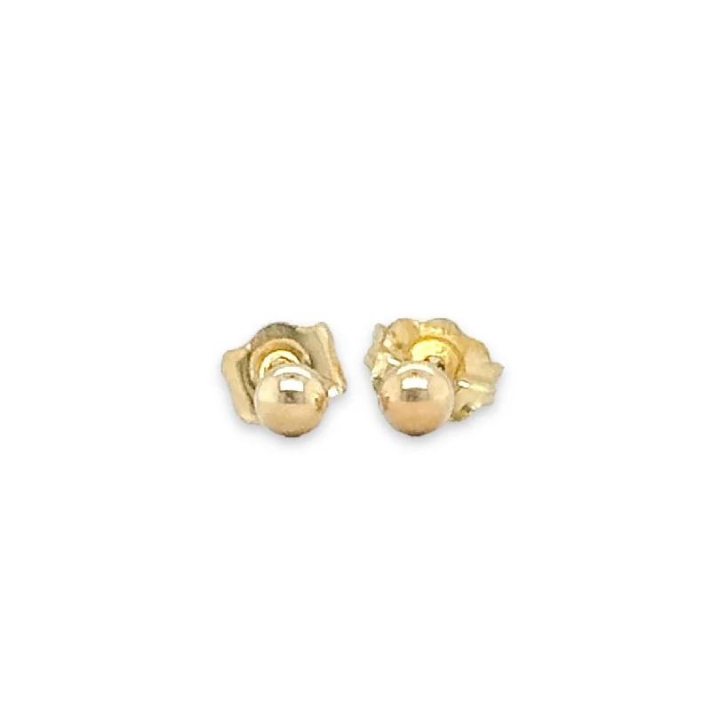 14K Y Gold 3mm Ball Earrings