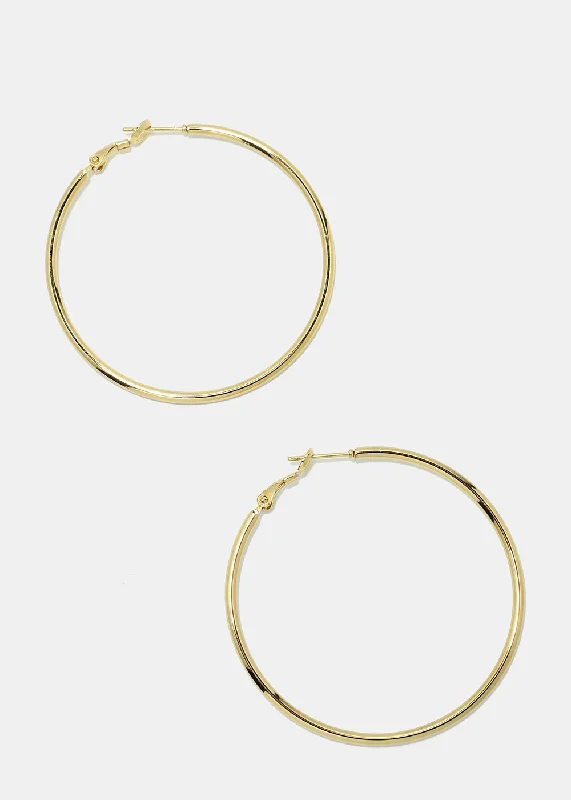 50-MM Metal Hoop Earrings