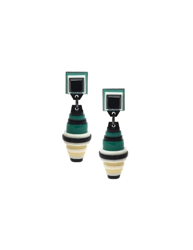 Allegria Long Bowls Earring Green