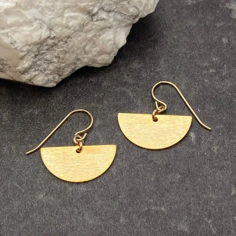 Brass Half Circle Earrings