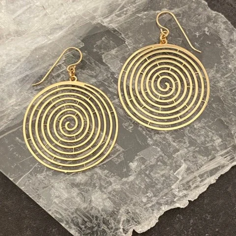 Brass Swirled Earrings