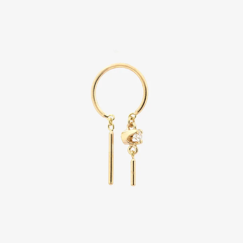 Gold + Diamond Baby Chime Earring - SINGLE