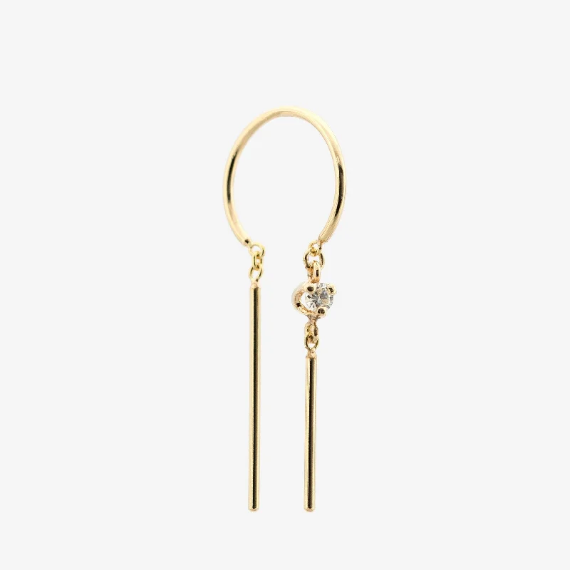 Gold + Diamond Chime Earring - SINGLE