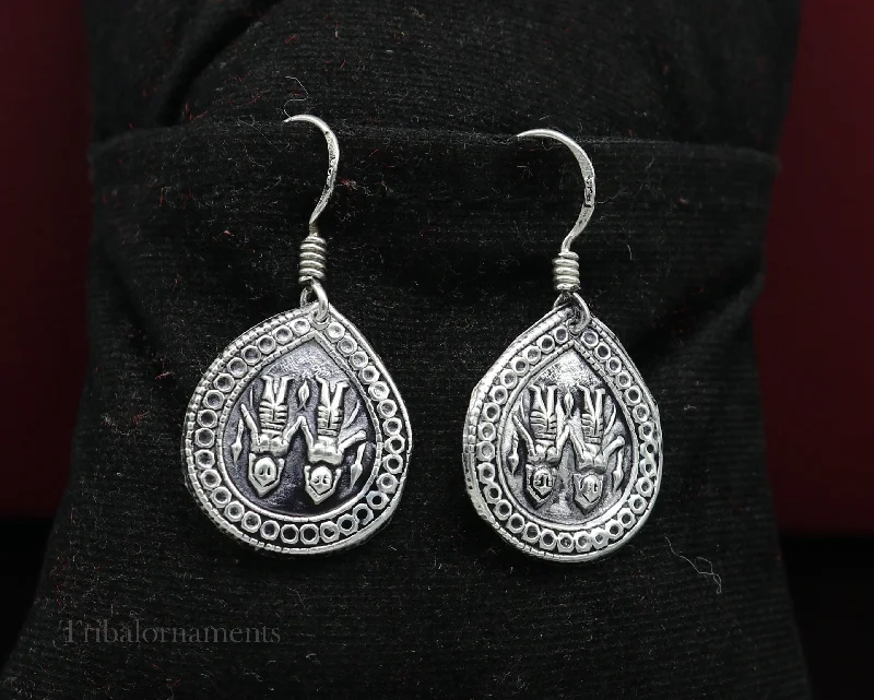 Handmade 925 sterling silver excellent customized traditional indian style hoops earring, amazing tribal ethnic earring ear959