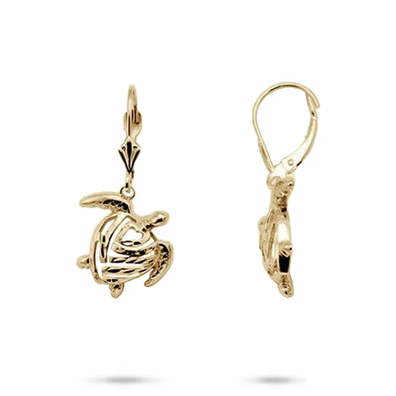 Honu Earrings in Gold - 15mm