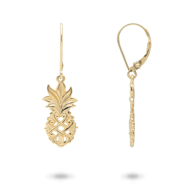 Living Heirloom Pineapple Earrings in Gold - 20mm