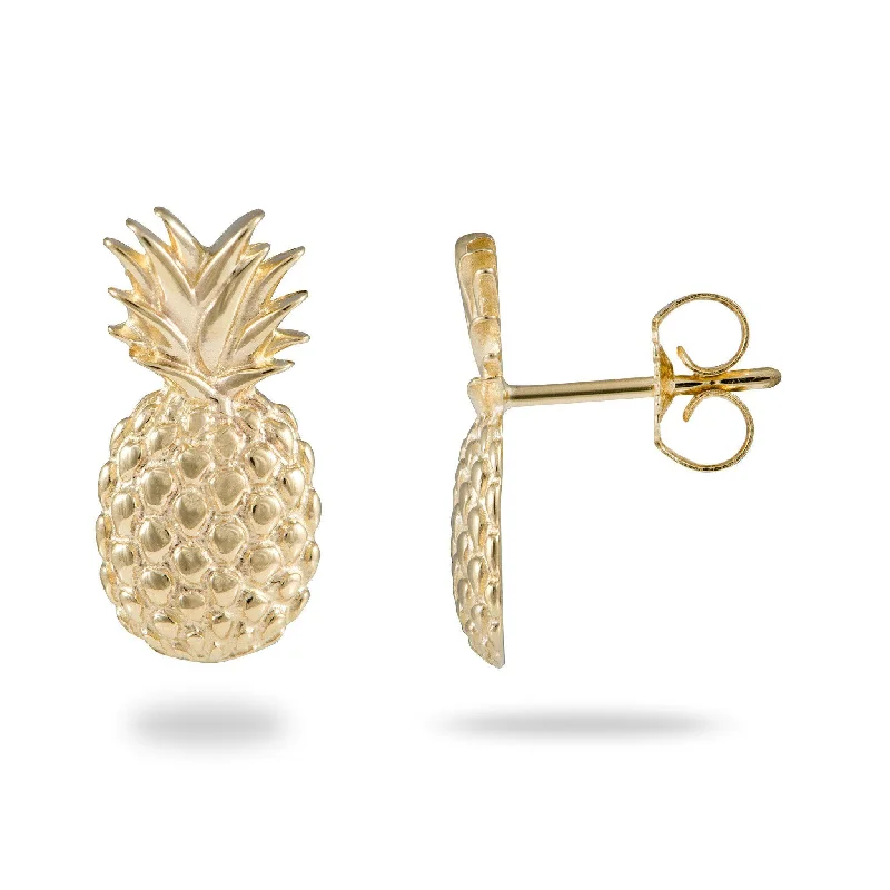 Pineapple Earrings in Gold - 15mm