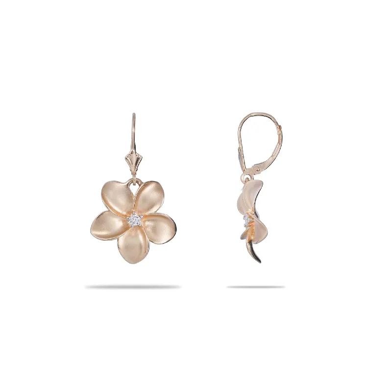 Plumeria Earrings in Gold - 18mm