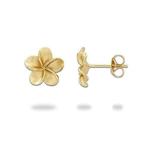 Plumeria Earrings in Gold - 11mm