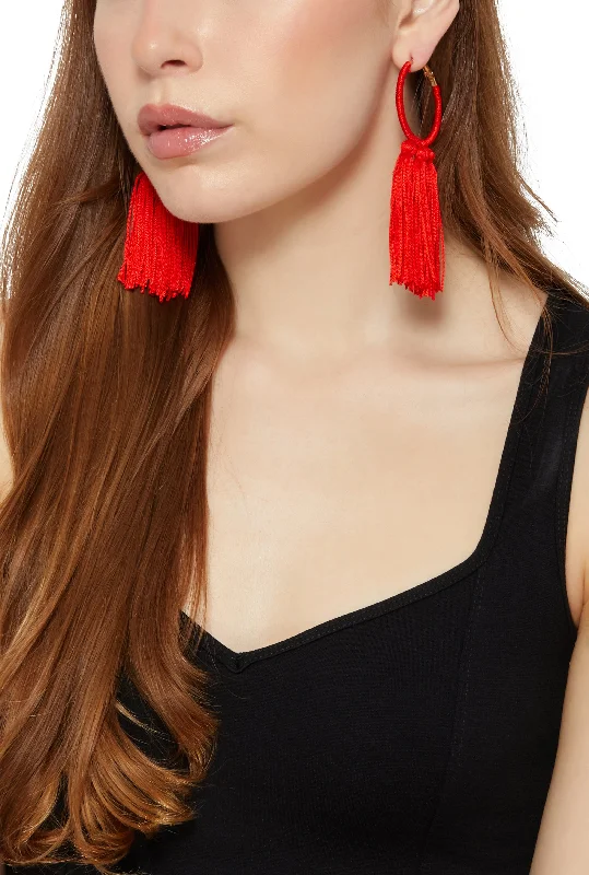 Tassel Hoop Earrings