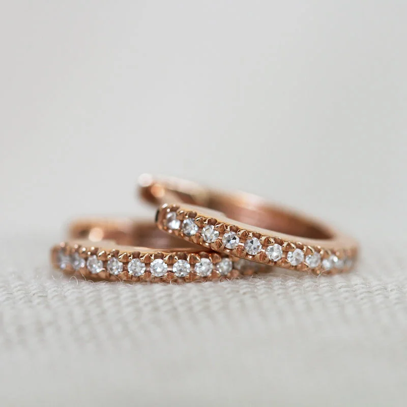 14k Rose Gold Huggies