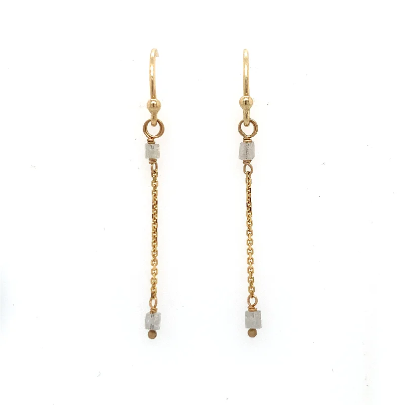 Slinky Chain and Diamond Dangle Earrings