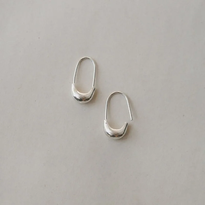 Sterling Safety Pin Earrings