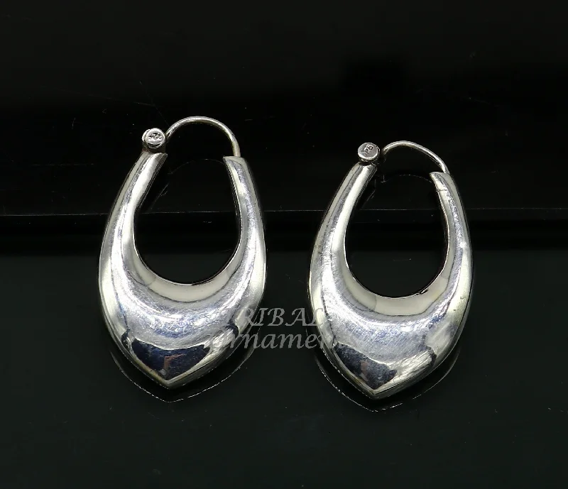 Vintage Design 925 sterling silver fabulous hoops earring, tribal kundal earring from Rajasthan India, best gifting unisex jewelry s1127