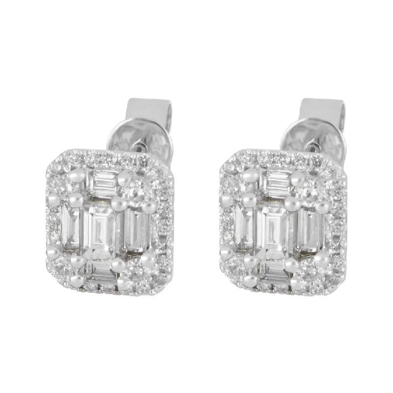 White Diamond Earrings (White Diamond 1.29 cts. White Diamond 0.61 cts.)