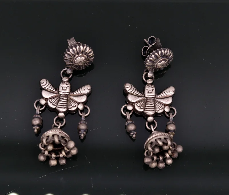 925 sterling silver fabulous butterfly design handmade stud earrings awesome wedding party girl's earrings tribal jewelry India s456