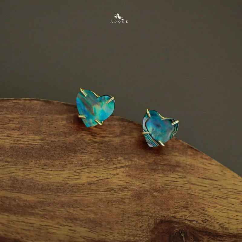 Abalone Heart Stud