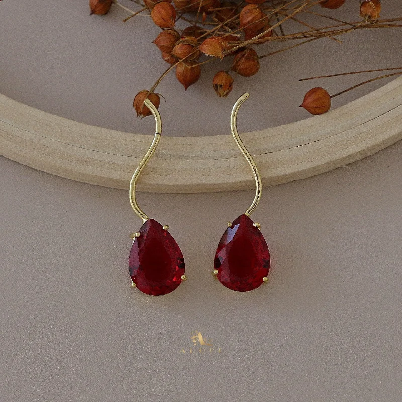 Afra Curvy Glossy Drop Earring