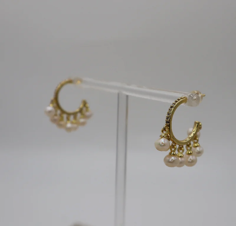 Multi Pearl Zirconium Hoops