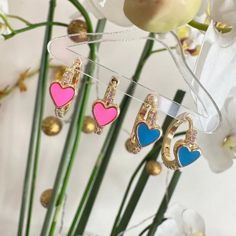 Enamel Hearts Hoop