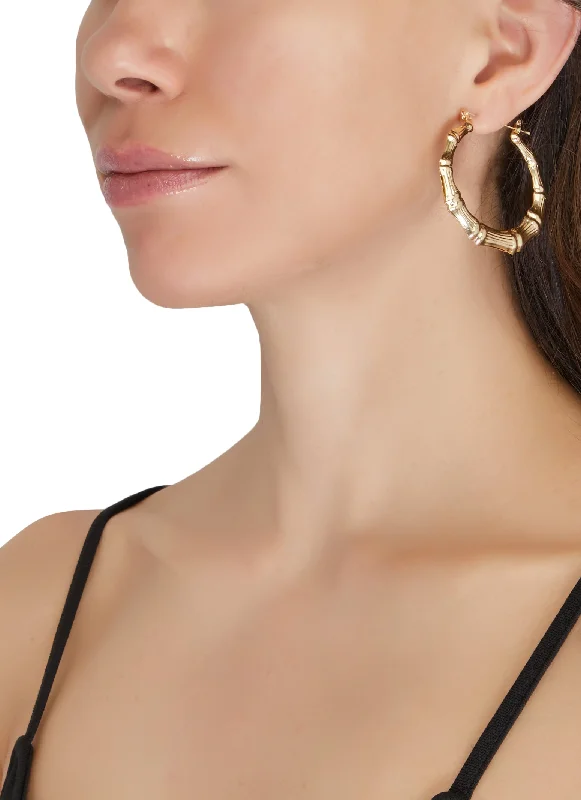 Metallic Assorted Bamboo Hoop Earrings