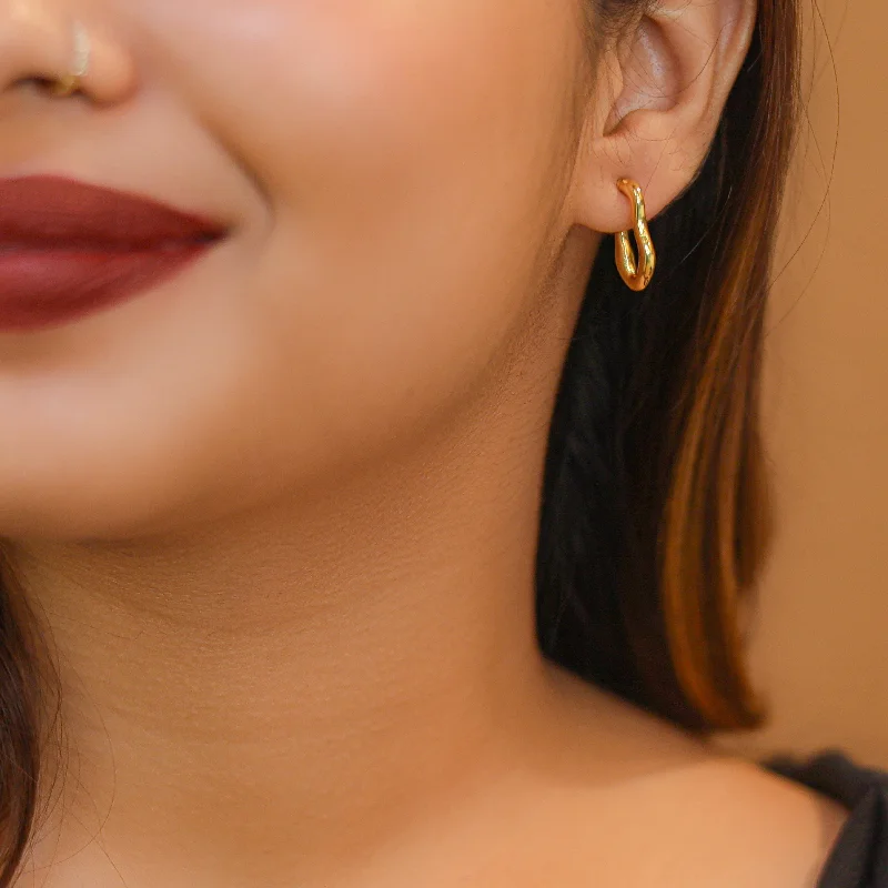 Golden Pear Hoop Earring