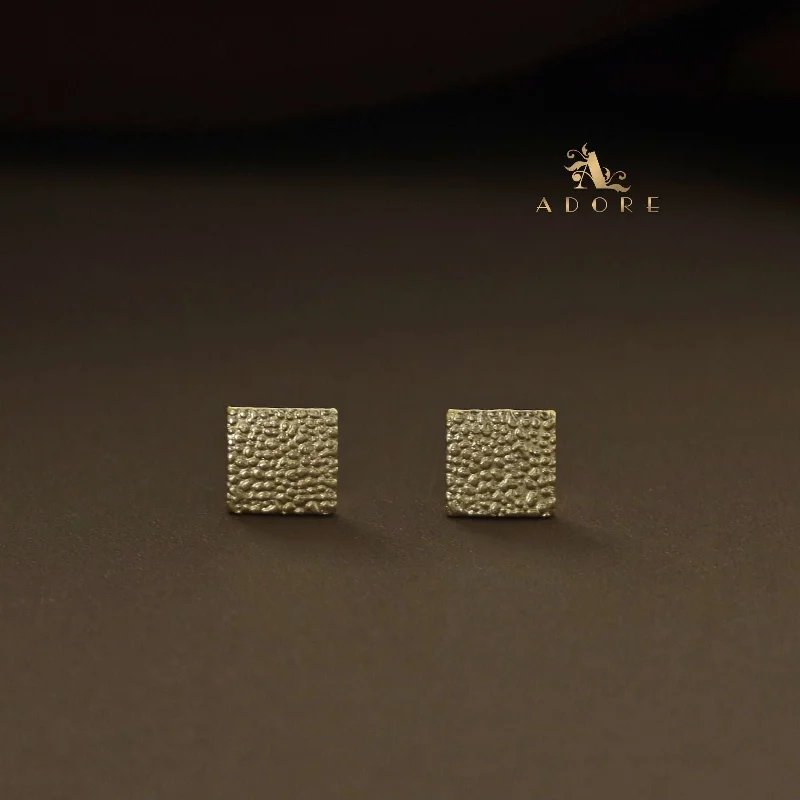 Golden Square Textured Stud