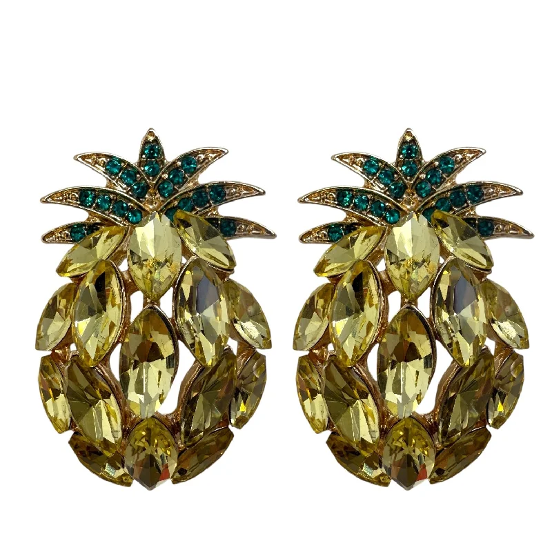 Rhinestone Pineapple Stud Earrings By Crystal Vibez