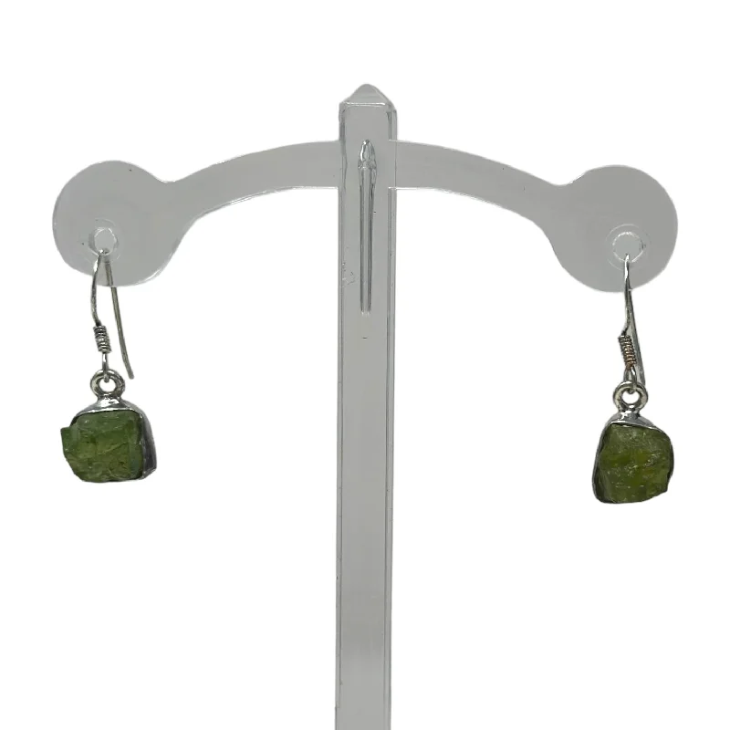 Rough Peridot & Sterling Silver Drop Earrings Unknown Brand