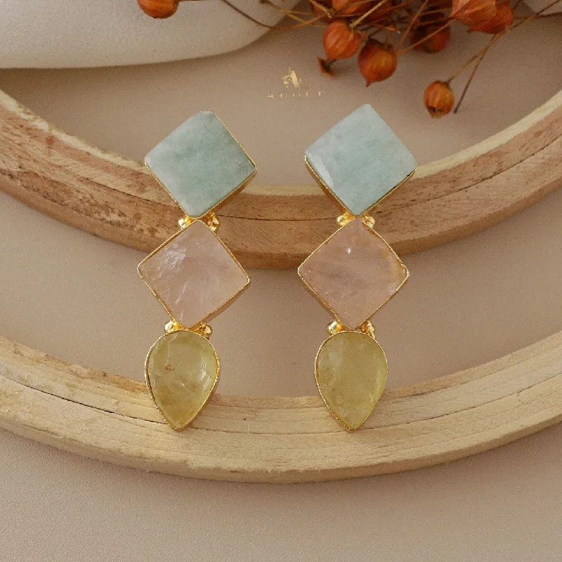 Amazonite Green + Rose Quartz + Lemon Quartz