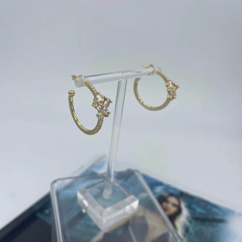 Zirconia Butterfly Hoops