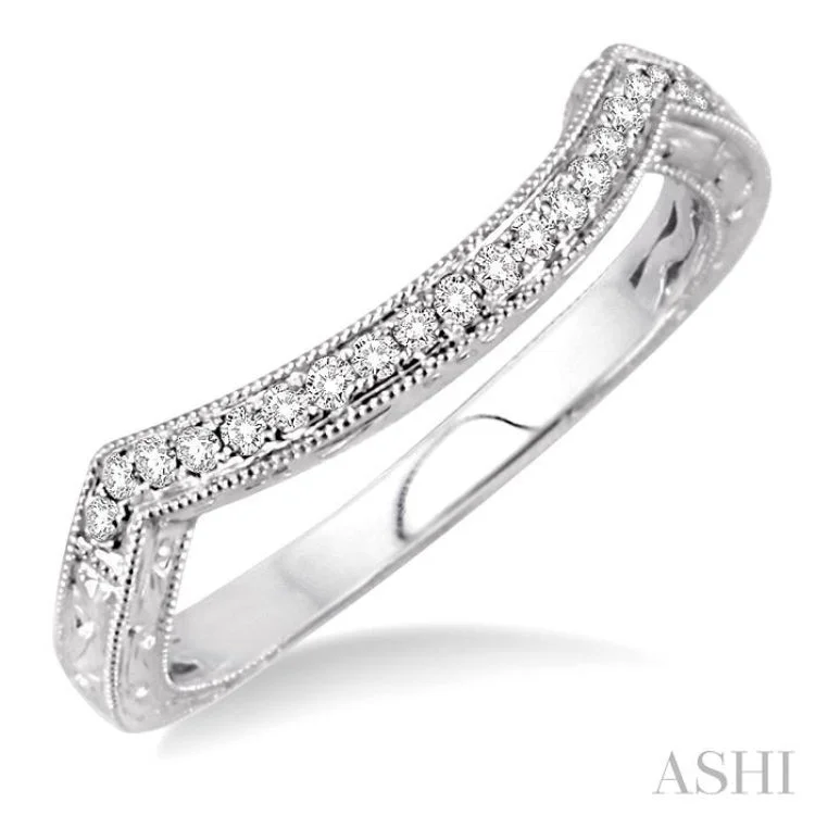 1/6 Ctw Round Cut Diamond Matching Wedding Band in 14K White Gold