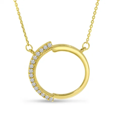 14K YG DIAM CIRCLE NECKLACE 0.