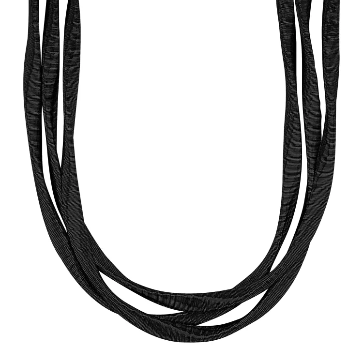 Black Rhodium Finish Sterling Silver Loosely Twisted Three Cable Necklace - Adjustable 16"-18"