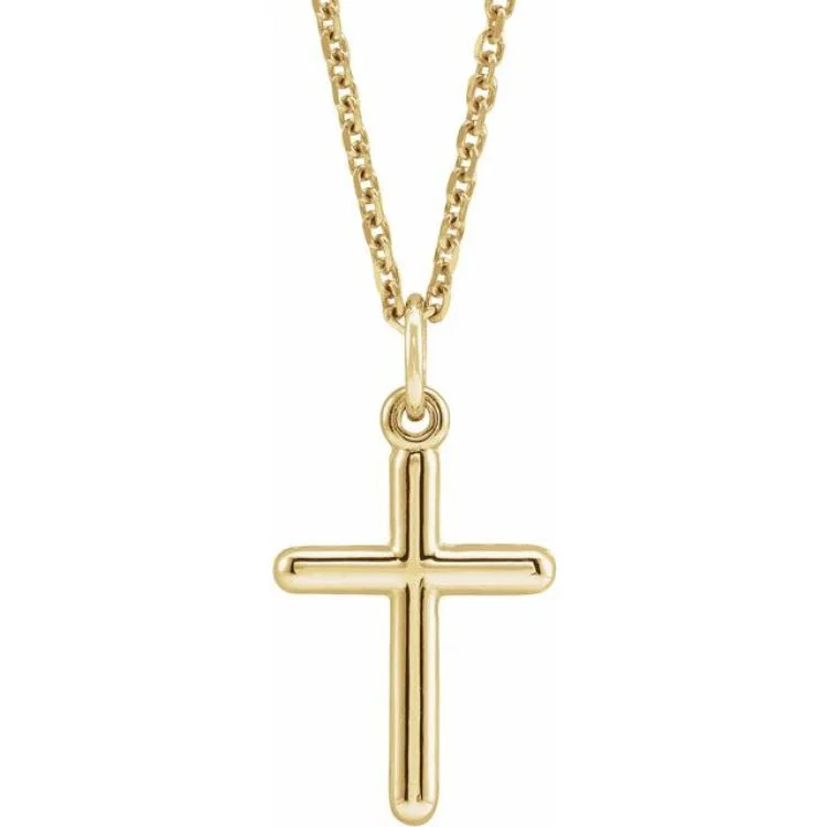 14K Yellow 13x9 mm Cross 18" Necklace