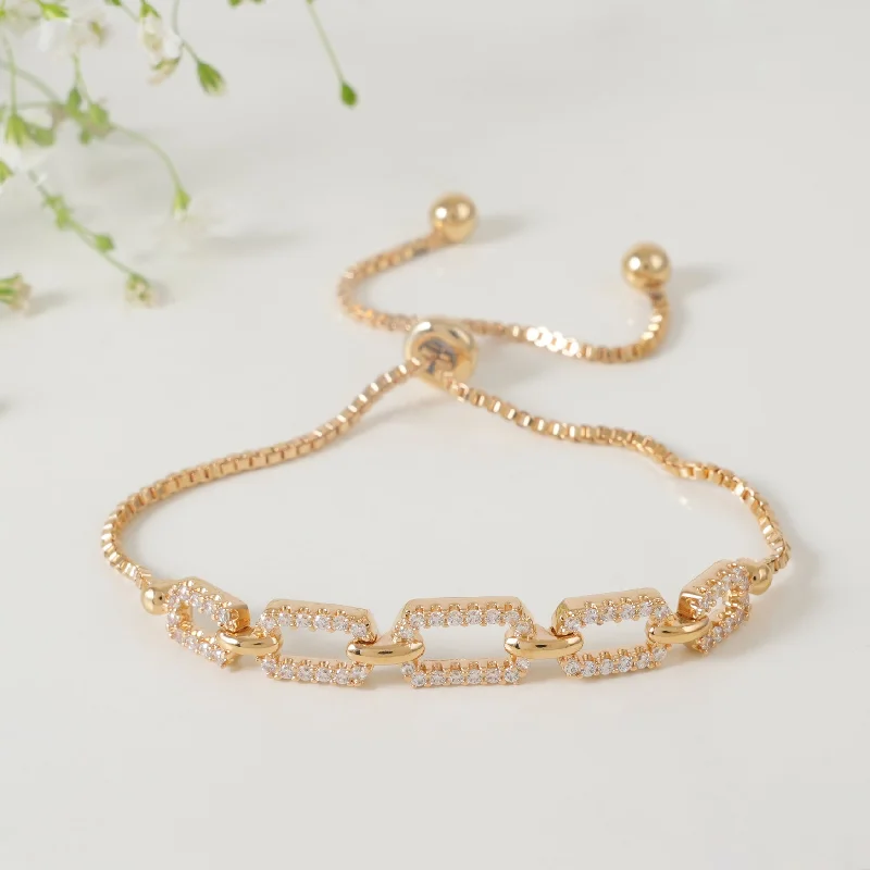 Cute delicate diamond rectangle bracelet