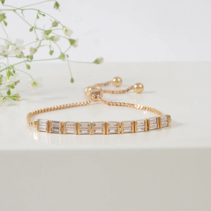 Cute elegant white cz diamond openable bracelet