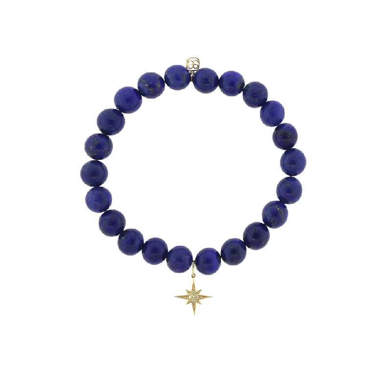 Diamond Starburst Lapis Beaded Bracelet