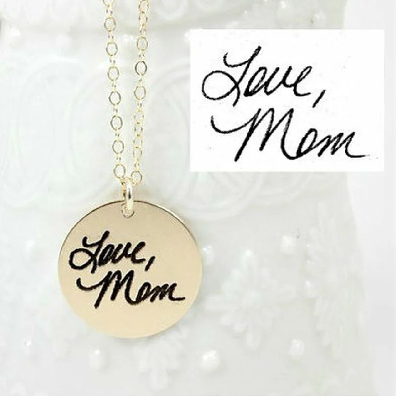 Double Sided Handwriting Necklace