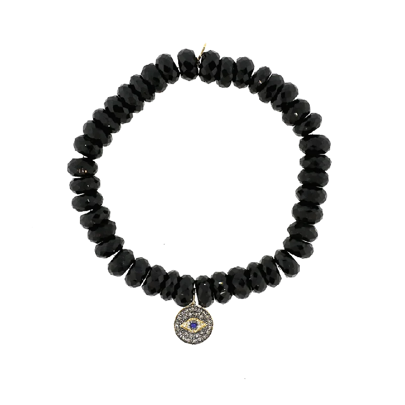 Evil Eye Black Spinel Beaded Bracelet