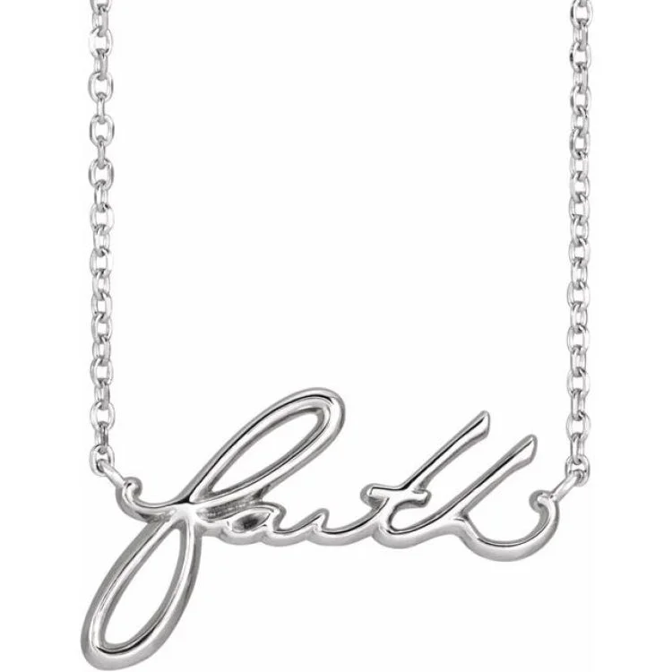 Platinum Faith 18" Necklace