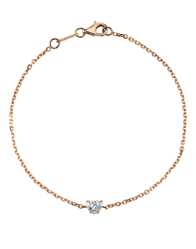 Heart Diamond Chain Bracelet